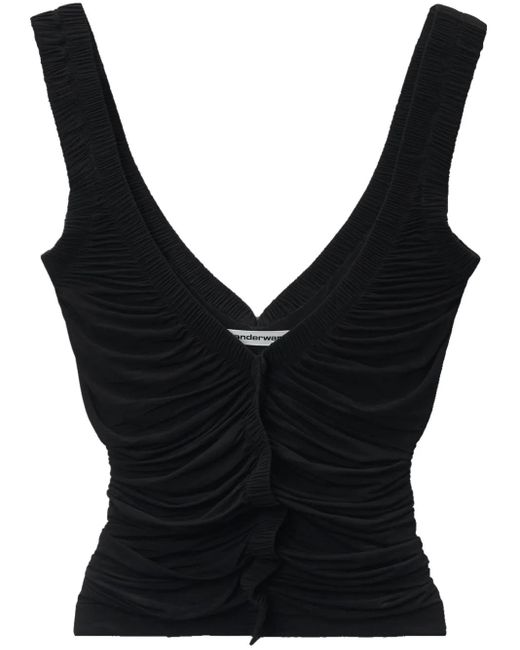 Top drapeado sin mangas Alexander Wang de color Black