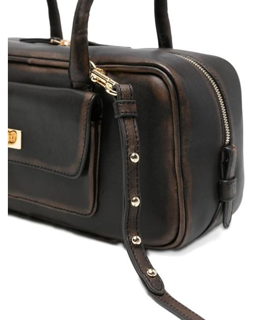 Sandro Black Ezmehralda Leather Shoulder Bag