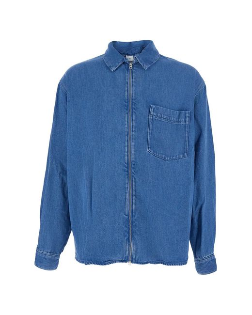 Won Hundred Blue Zayne Pocket Zip Shirt for men
