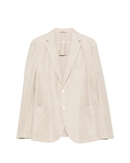 Circolo 1901 White Button Linen Jacket for men