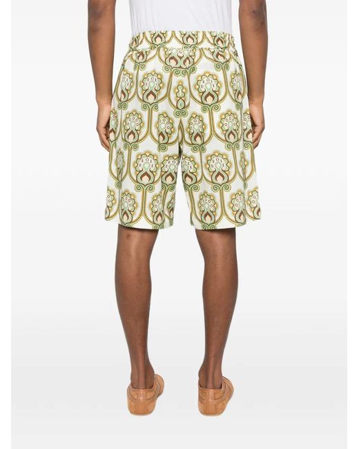 Drole de Monsieur White Print Camp Shorts for men
