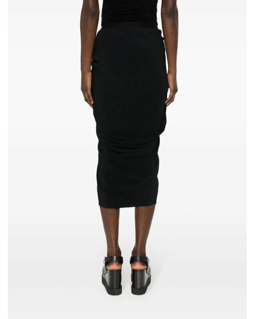 Rick Owens Black Asymmetric-Design Skirt