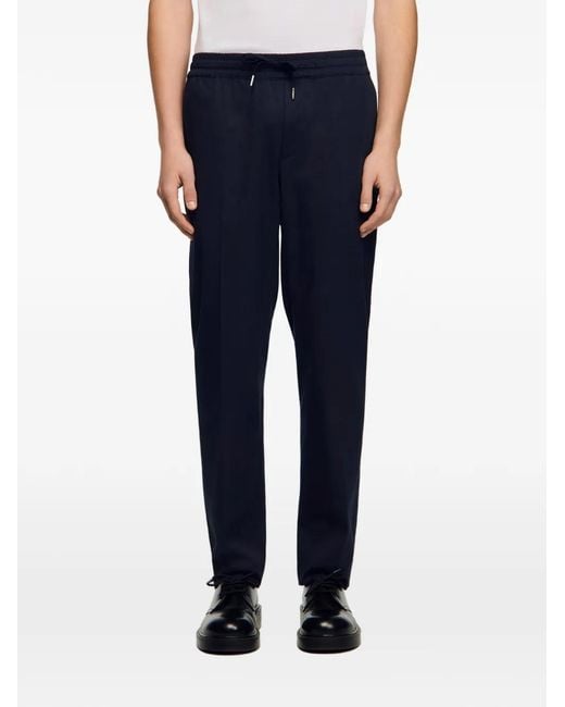 Sandro Blue Elasticated Straight-Leg Trousers for men