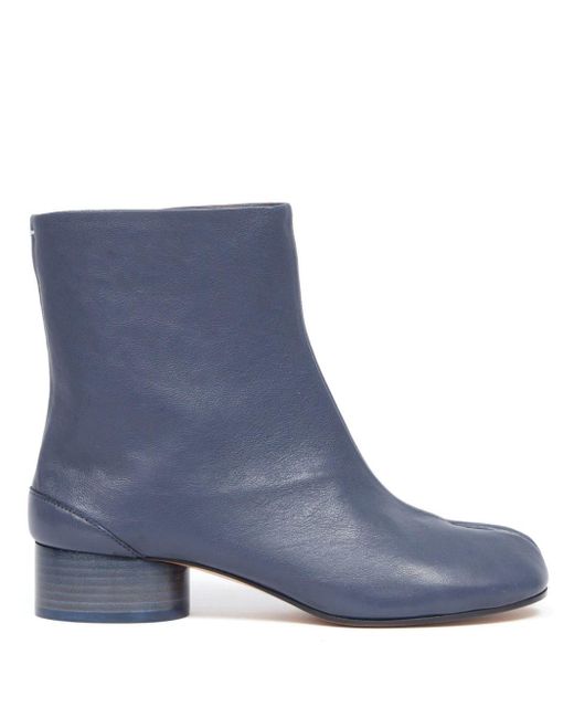 Maison Margiela Blue Tabi 30mm Leather Ankle Boots