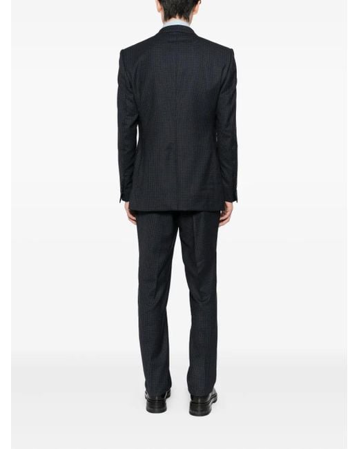 Tom Ford Black Single Breasted Checked-Print Blazer for men