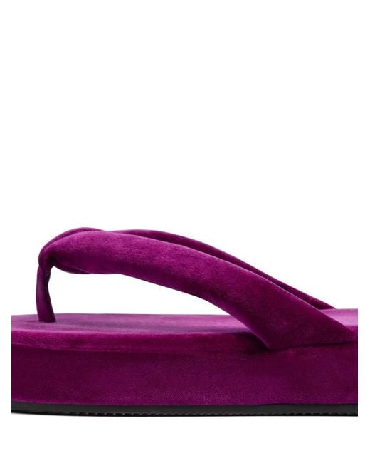 Balenciaga Purple Jet Lag Thong Velvet Platform Flip-Flops
