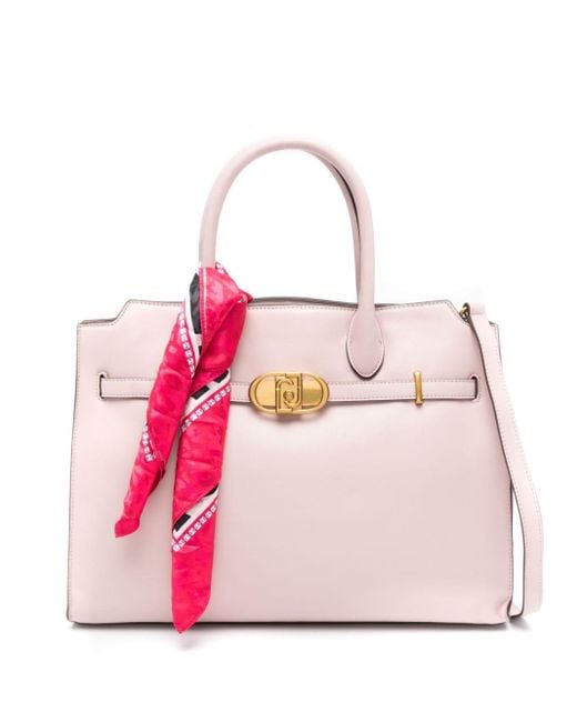 Bolso shopper con detalle de pañuelo Liu Jo de color Pink