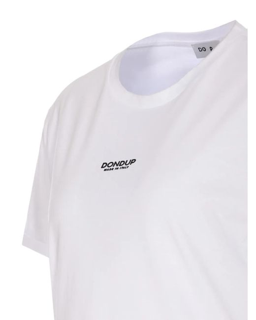 Dondup White Logo-Embellished T-Shirt
