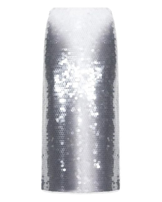 Sportmax Metallic Sequinned Pencil Skirt