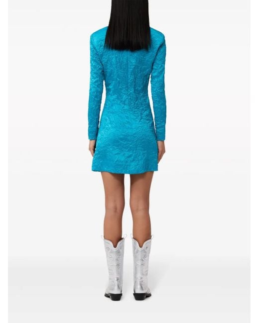 Ganni Blue Minikleid Aus Satin