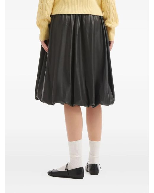 B+ AB Black Elasticated Bubble-Hem Midi Skirt