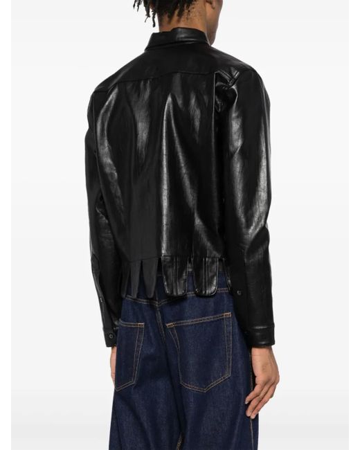 JUNTAE KIM Corsage-Hemd mit eckigen Blüten in Black für Herren