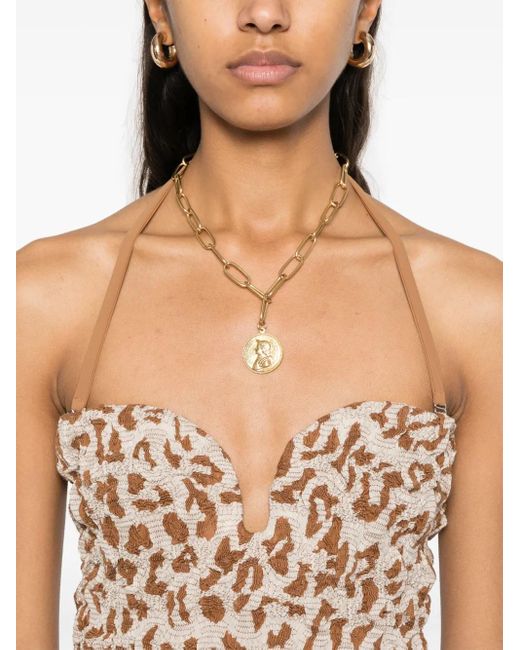 Nanushka Natural Sweetheart-Neck Mini Dress