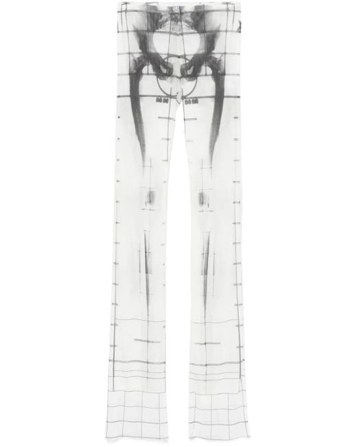 Jean Paul Gaultier White Squeletor-Print Trousers