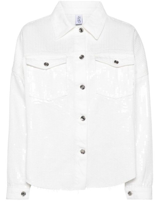 Liu Jo Sequin-embellished Denim Jacket White