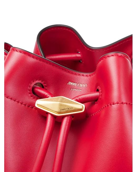 Jimmy Choo Red Medium Cinch Shoulder Bag