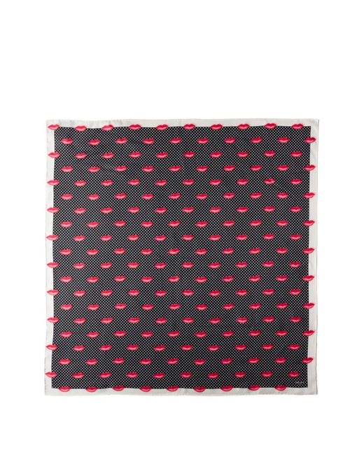 Prada Purple Printed Silk Twill Scarf