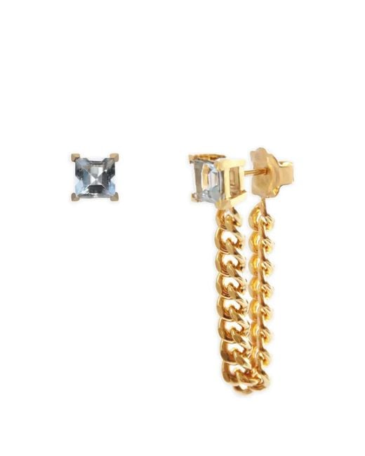 NORMA JEWELLERY Metallic Aquamarine Square Drop Earrings