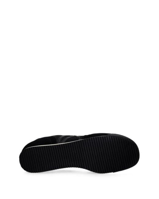 ARMANI EXCHANGE Black Logo-Patch Sneakers for men