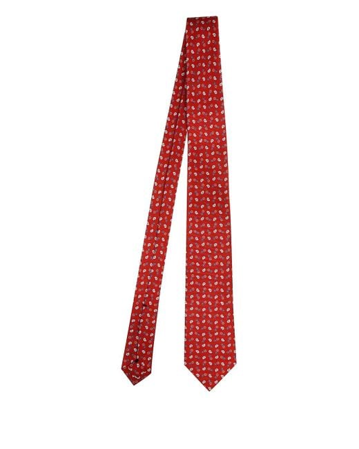 Cravate En Soie À Motif Cachemire Errico Formicola pour homme en coloris Red