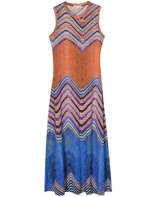 Ulla Johnson Blue Orla Zigzag-print Maxi Dress