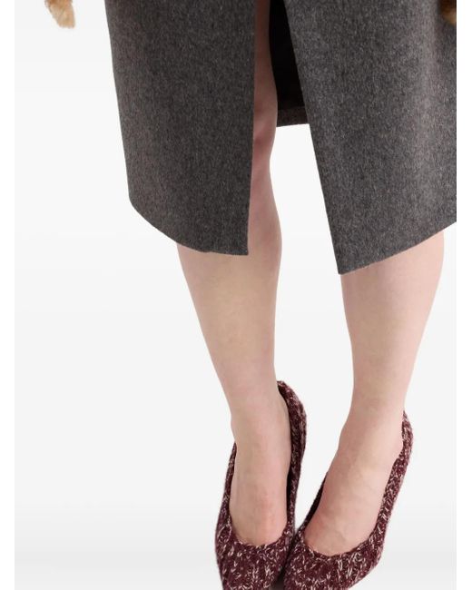 Prada Gray Minirock mit Schlitz