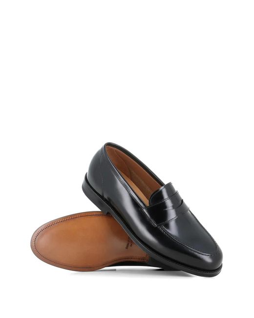 Green George White Polished Strap Leather Loafers for men