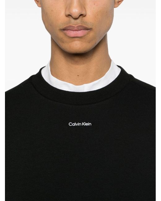 Sudadera con logo estampado Calvin Klein de hombre de color Black