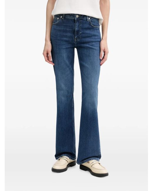 Gant Blue Logo-Patch Flared Jeans