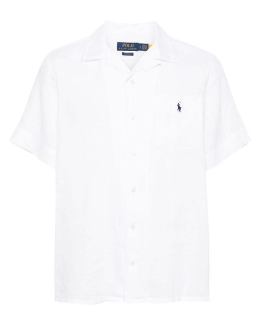 Chemise à logo brodé Polo Ralph Lauren pour homme en coloris White