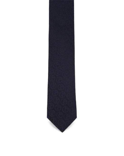 Giorgio Armani Blue Ga Logo-Jacquard Tie for men