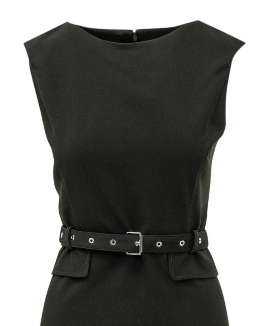 Pinko Black Belted Sleeveless Dress