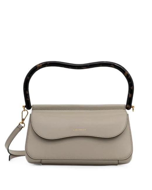 Coccinelle Metallic Tortoiseshell-Effect Handle Leather Tote Bag