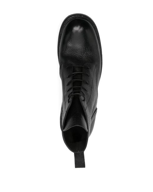 Moma Black Leather Ankle Boots for men