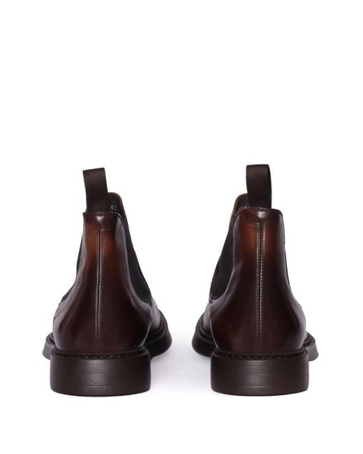 Doucal's Brown Elasticated-Panel Chelsea Boots for men