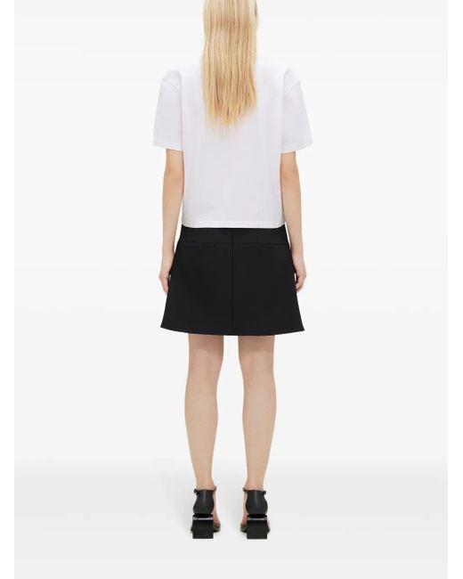 Courreges White Logo-Appliqué Cropped T-Shirt