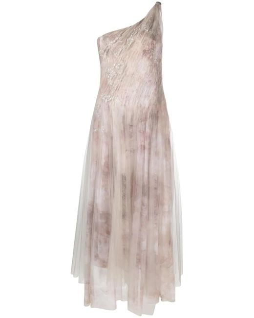Ralph Lauren Purple Bristowe One-Shoulder Asymmetric Dress