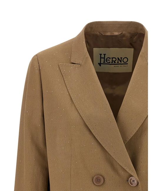 Herno Brown Micro Sequin Blazer