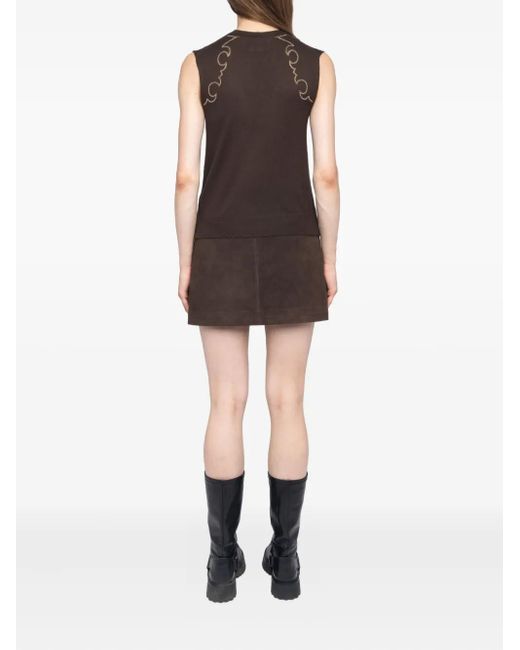 Zadig & Voltaire Black Embellished Sleeveless Top