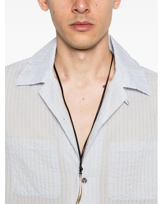 Carter Young White Pocket Seersucker Shirt for men
