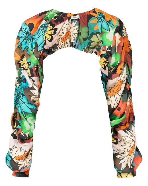 Amir Slama Multicolor Floral-Print Bolero Jacket