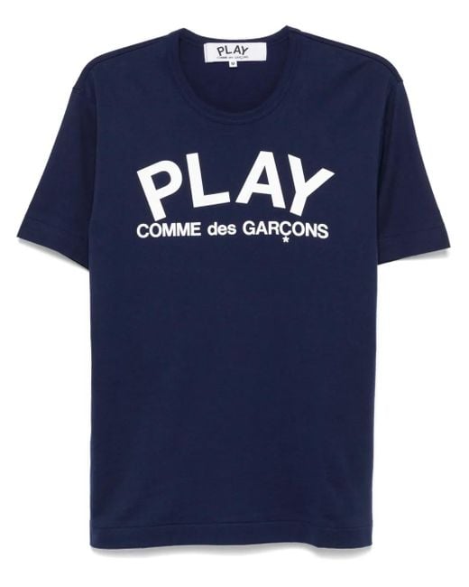 COMME DES GARÇONS PLAY Blue Logo-Print T-Shirt