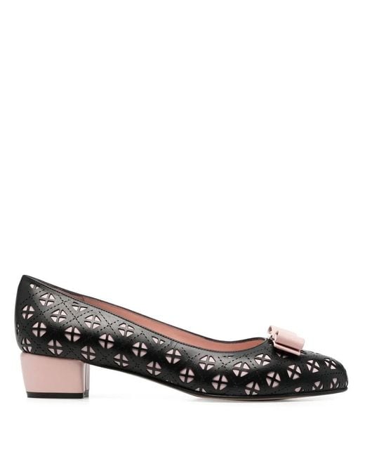 Ferragamo Brown Vara 35Mm Cut-Out Pumps
