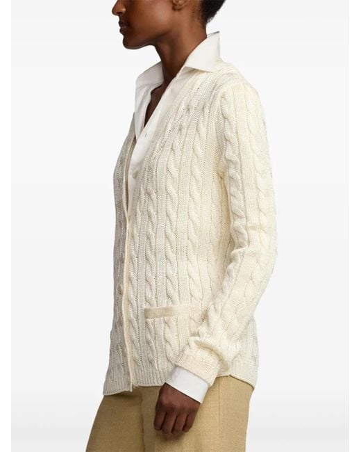 Ralph Lauren Natural V-Neck Cardigan