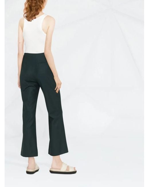 Nanushka Blue Kyma Cropped Kick-Flare Trousers