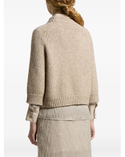 Peserico Natural Diamond-Pattern Sweater