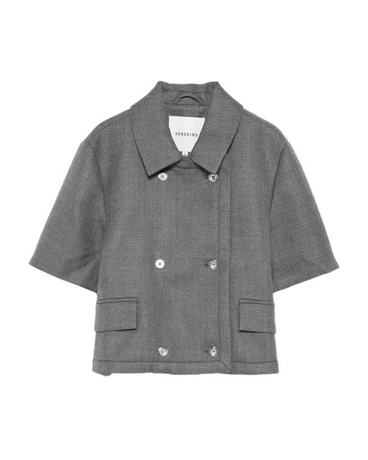 Herskind Gray Doppelreihige Earl Cropped-Jacke