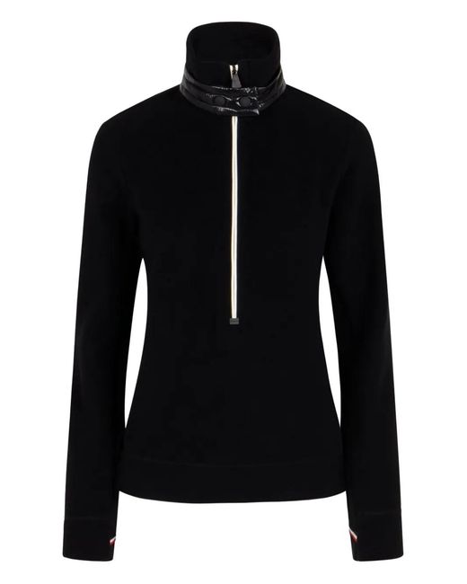 Moncler Black Zip-Up High-Neck Sweater