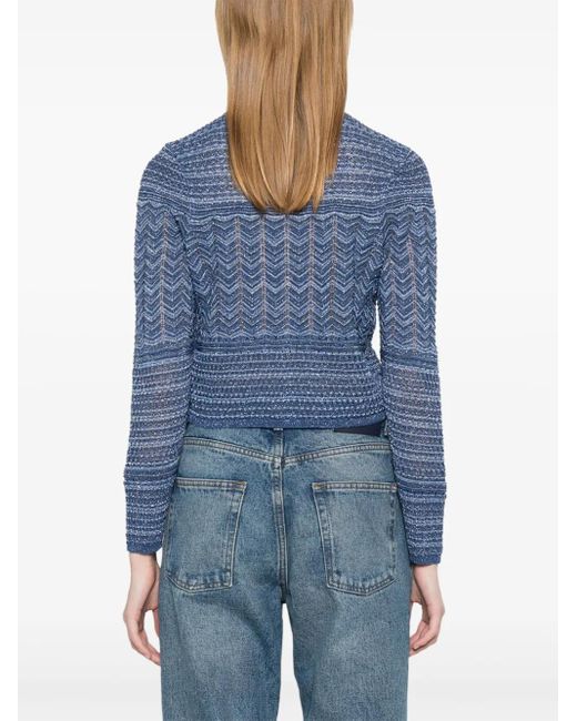 Sandro Blue Glitter Knit Cardigan