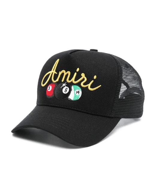 Amiri Black Billiards Trucker Cap for men